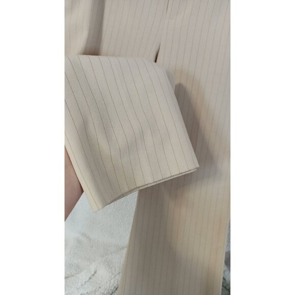 Nicole Miller Women's Beige Dress Pants Pink Pinstripe Size 6 With Pockets - Picture 5 of 11